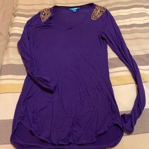 Really cute, dressy sequin shoulder long sleeve top